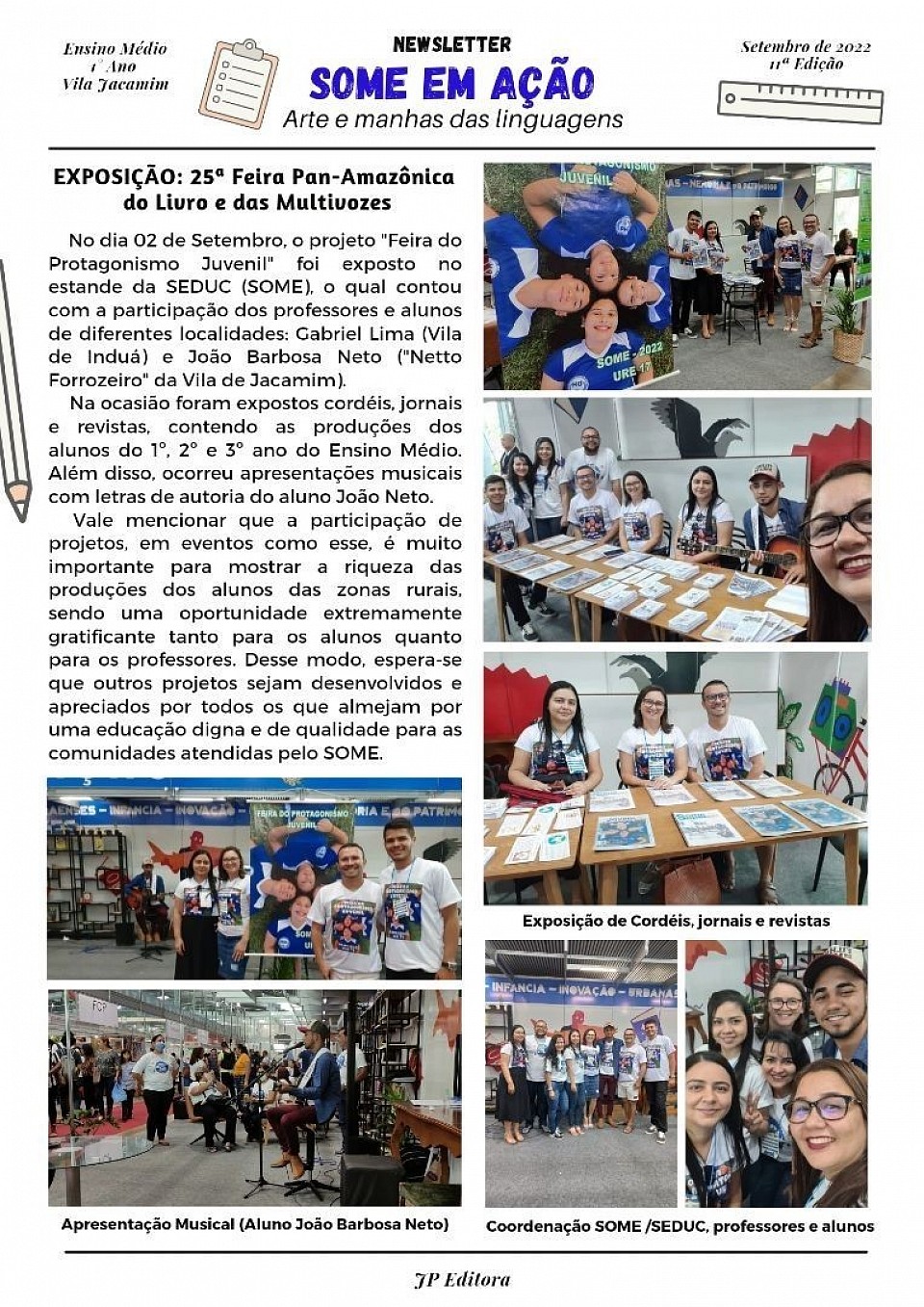 Jornal com as notícias da Feira do Livro